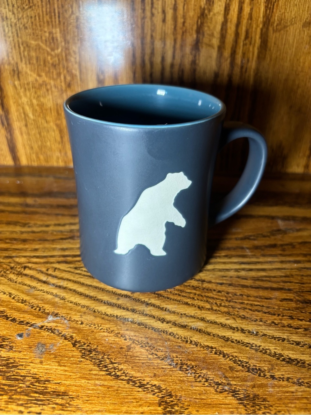 Starbucks Gray Mug with Cream Bear Silhouette